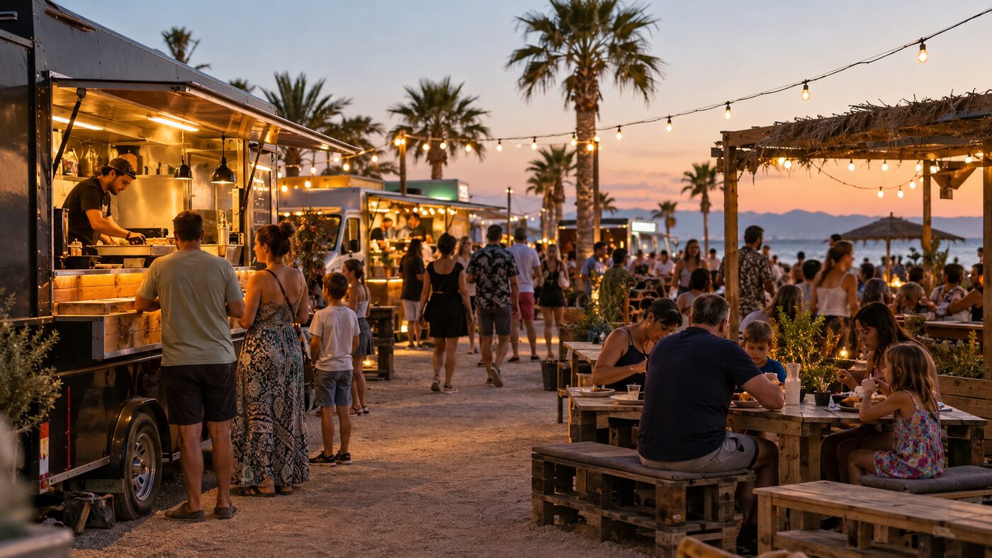 Food-trucks et tablées en soirée au Village de Street Food de Torreilles Plage